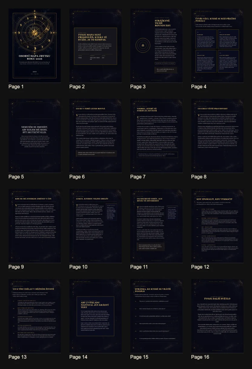 Přehled více stránek prémiového PDF