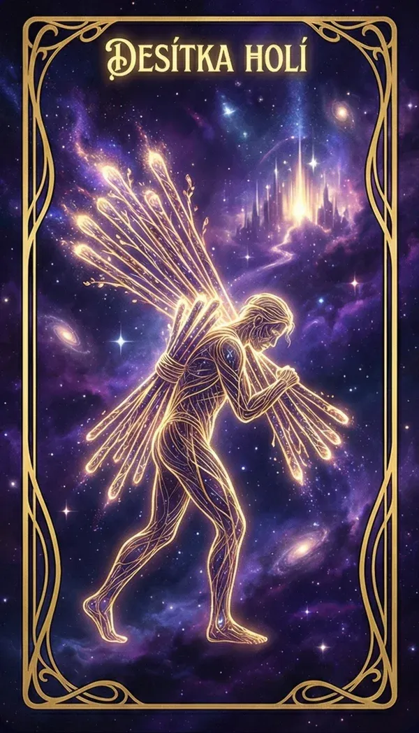 Desítka holí tarot karta