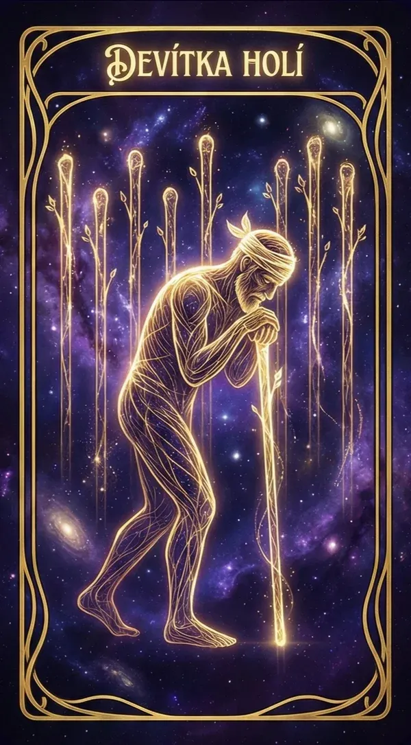 Devítka holí tarot karta
