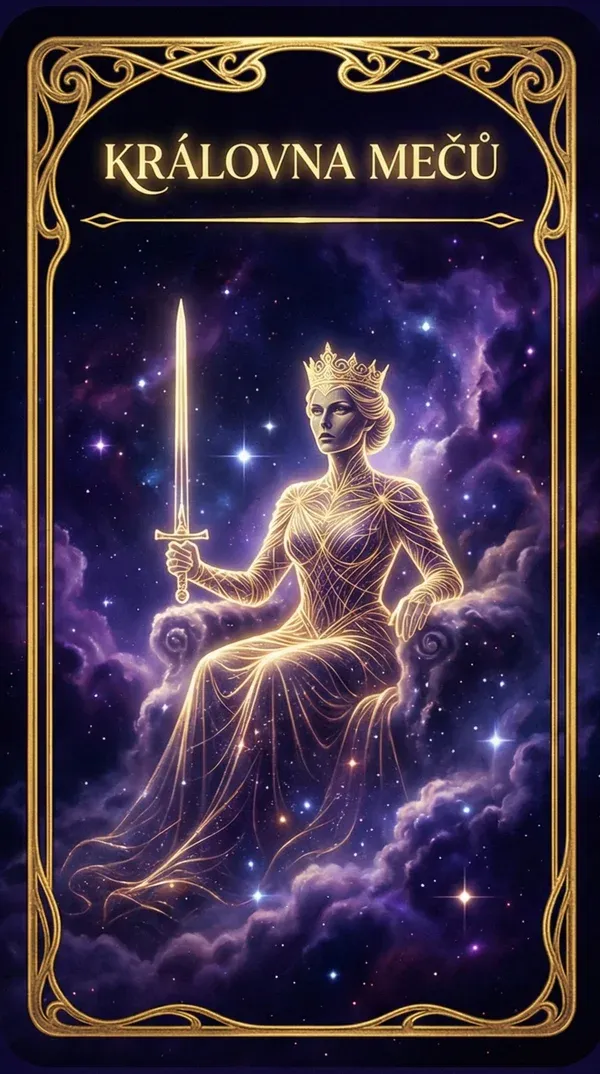 Královna mečů tarot karta