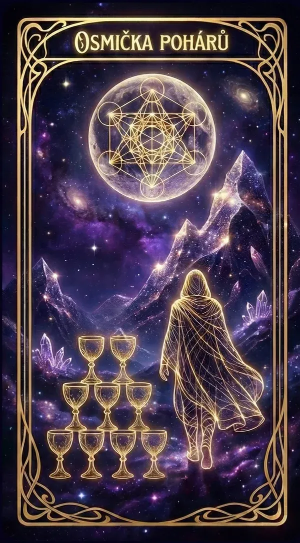Osmička pohárů tarot karta