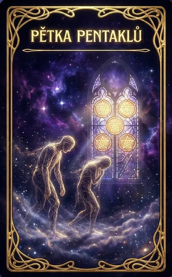 Pětka pentáklů tarot karta