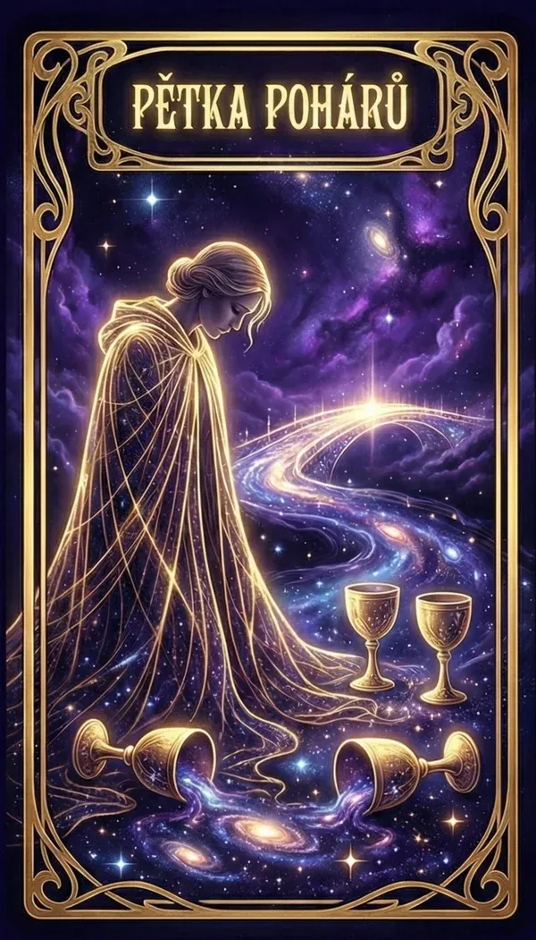Pětka pohárů tarot karta