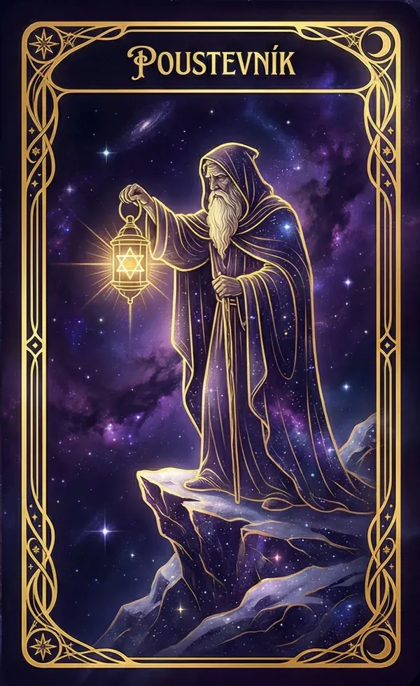 Poustevník tarot karta