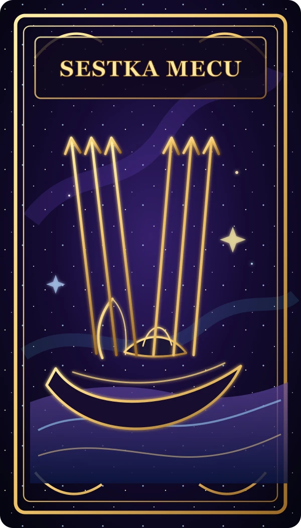 Šestka mečů tarot karta