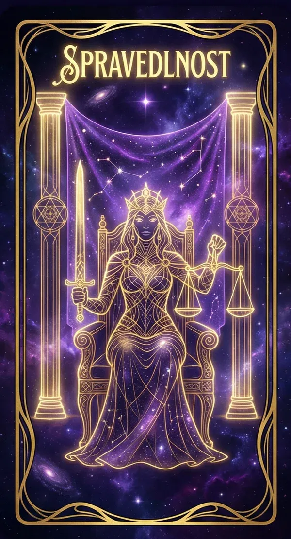 Spravedlnost tarot karta